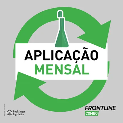 Texto: APLICAÇÃO MENSAL. Boehringer Ingelheim. FRONTLINE COMBO.