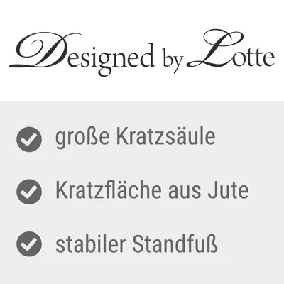 Designed by Lotte. Grosse Kratzsäule, Kratzfläche aus Jute, stabiler Standfuss.