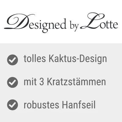 Designed by Lotte. Tolles Kaktus-Design, mit 3 Kratzstämmen, robustes Hanfseil.