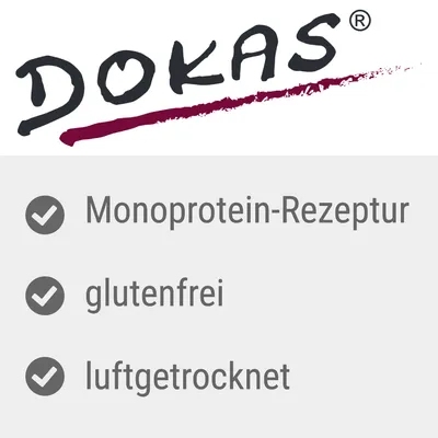 DOKAS. Monoprotein-Rezeptur, glutenfrei, luftgetrocknet (текст на немецком языке)
