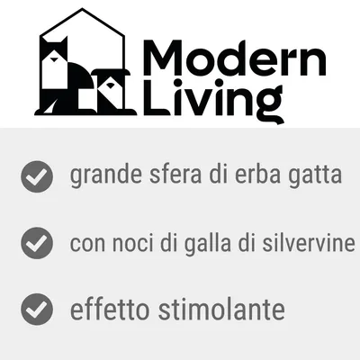 Modern Living. grande sfera di erba gatta, con noci di galla di silvervine, effetto stimolante