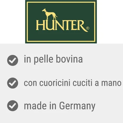 HUNTER in pelle bovina, con cuoricini cuciti a mano, made in Germany