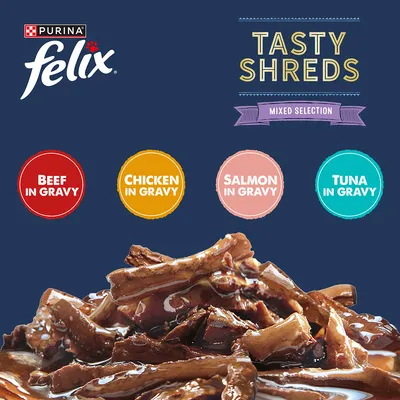 Felix Tasty Shreds Mega Pack 120 x 80g - Mixed Selection