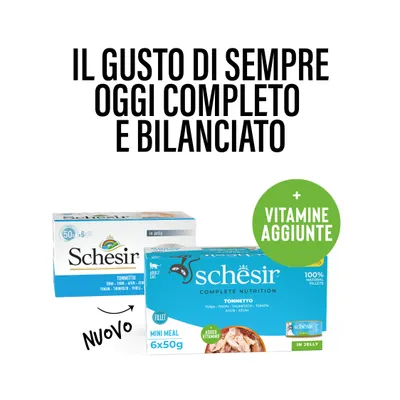 Schesir Complete Nutrition Filetti in gelatina 6 x 50 g Umido per gatto