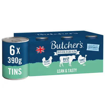 Butcher's Wholegrain Lean & Tasty 6 x 390g - Mixed Pack Butcher's Wholegrain Lean & Tasty 6 x 390g - Mixed Pack
