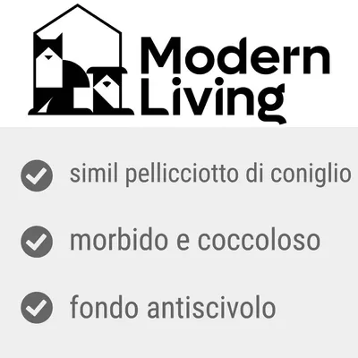Modern Living. Simil pellicciotto di coniglio, morbido e coccoloso, fondo antiscivolo.