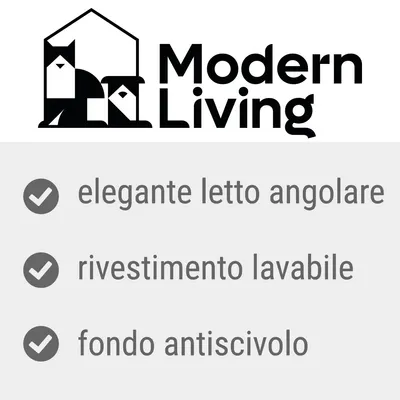 Modern Living, elegante letto angolare, rivestimento lavabile, fondo antiscivolo