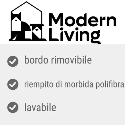 Modern Living, bordo rimovibile, riempito di morbida polifibra, lavabile