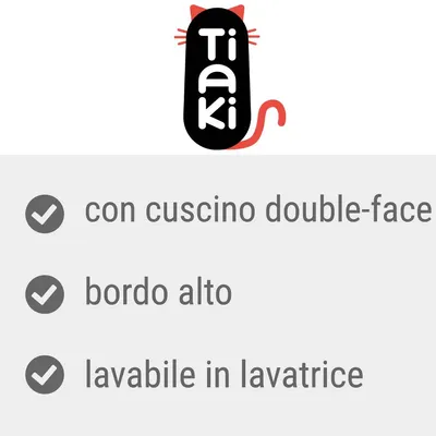Tiaki con cuscino double-face, bordo alto, lavabile in lavatrice