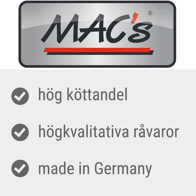 MAC's, hög köttandel, högkvalitativa råvaror, made in Germany