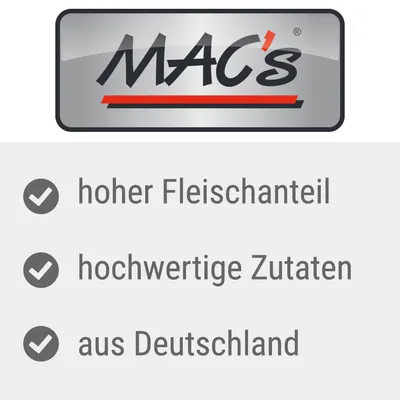 MAC's. Hoher Fleischanteil, hochwertige Zutaten, aus Deutschland.