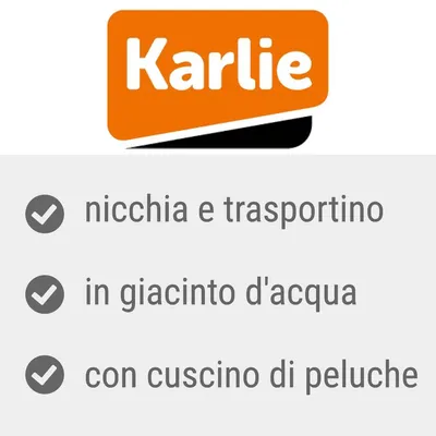 Karlie, nicchia e trasportino in giacinto d'acqua con cuscino di peluche