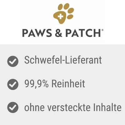 Paws & Patch. Rikkilähde, 99,9 % puhtaus, ei piilotettuja ainesosia.