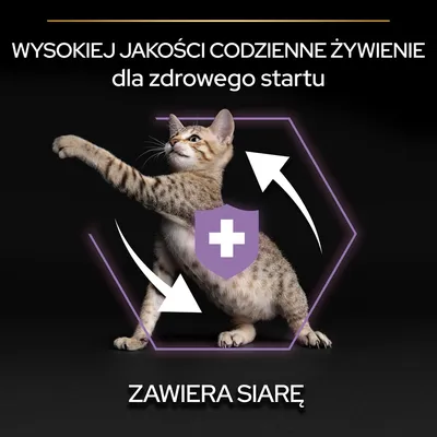 Wysokiej jakości codzienne żywienie dla zdrowego startu. Zawiera siarę.