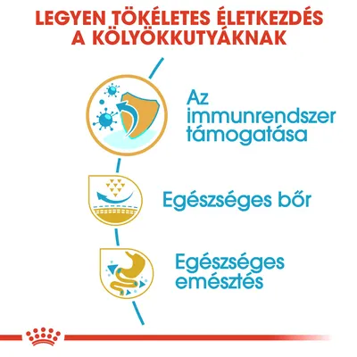 Legyen tökéletes életkezdés a kölyökkutyáknak. Az immunrendszer támogatása, egészséges bőr, egészséges emésztés.