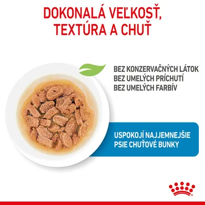 Dokonalá veľkosť, textúra a chuť. Bez konzervačných látok, bez umelých príchutí, bez umelých farbív. Uspokojí najjemnejšie psie chuťové bunky.