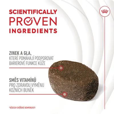 SCIENTIFICALLY PROVEN INGREDIENTS. Zinek a GLA podporují bariérové funkce kůže, směs vitamínů pro zdravou výměnu kožních buněk. Vědecky ověřené komponenty.