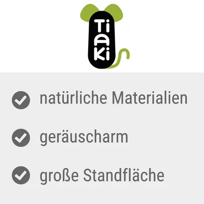 Tiaki. Natürliche Materialien, geräuscharm, grosse Standfläche.