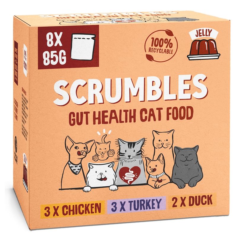Scrumbles Gut Health Cat Food Pouches Meat in Jelly Selection
