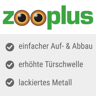 Zooplus. Eigenschaften: einfacher Auf- und Abbau, erhöhte Türschwelle, lackiertes Metall.