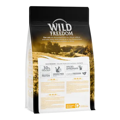 Wild Freedom hrană pentru pisici, 30% carne proaspătă, fără cereale, rețetă adaptată speciei, proteină de calitate, ambalaj reciclabil. Gustul libertății.