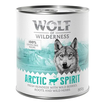 Wolf of Wilderness Arctic Spirit konzerv, 100% grain-free recipe, fresh reindeer with wild berries, roots and wild herbs, 800g