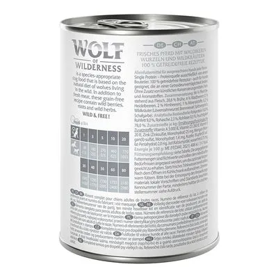 Sparpack Wolf of Wilderness Adult - Single Protein 12 x 400 g