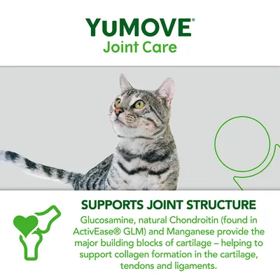 YuMOVE Joint Care. SUPPORTS JOINT STRUCTURE. Glucosamine, natural Chondroitin (found in ActivEase GLM) and Manganese provide the major building blocks of cartilage – helping to support collagen formation.