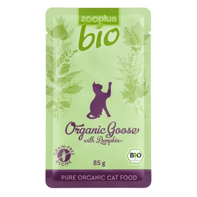 zooplus Bio Katzenfutter, Organic Goose mit Kürbis, 85g, getreidefreie Rezeptur, Bio-Zertifikat DE-ÖKO-006.