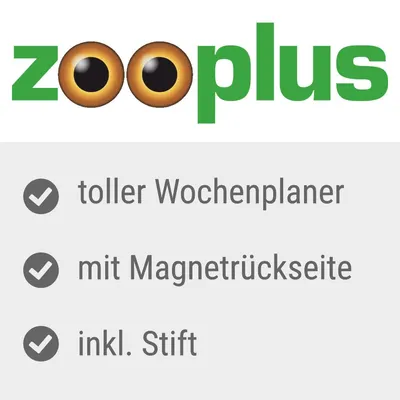 Zooplus Wochenplaner mit Magnetrückseite, inkl. Stift.