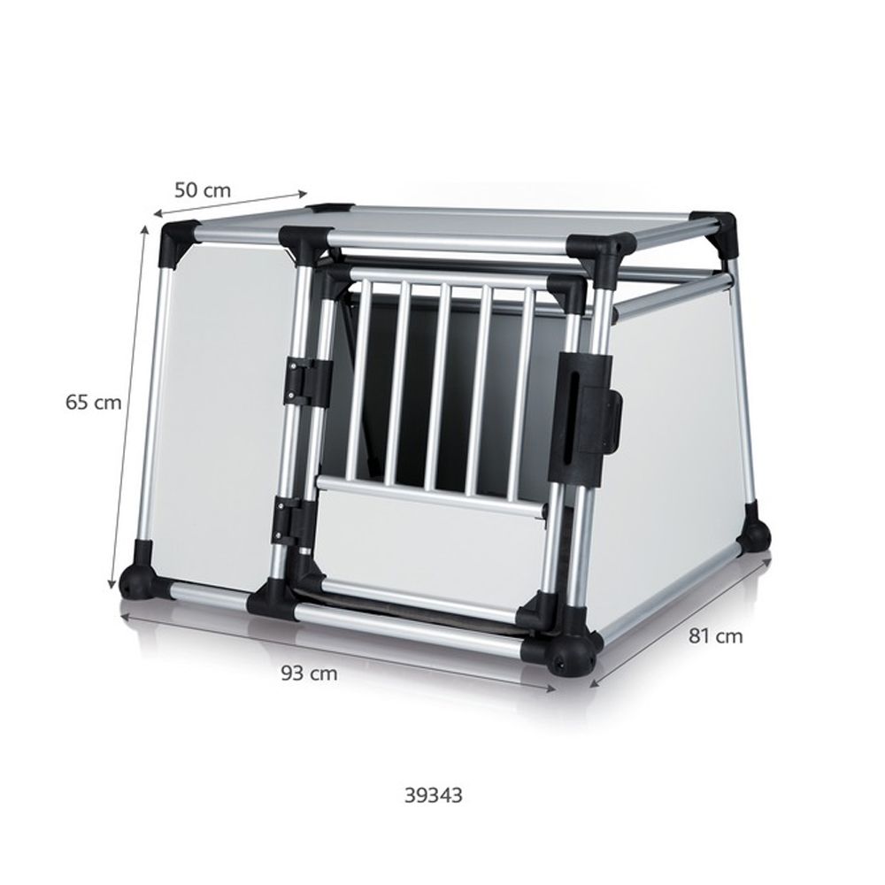 Aluminium dog crates from Trixie are the safe way to transport your dog when travelling by car Aluminium dog crates from Trixie are the safe way to transport your dog when travelling by car
