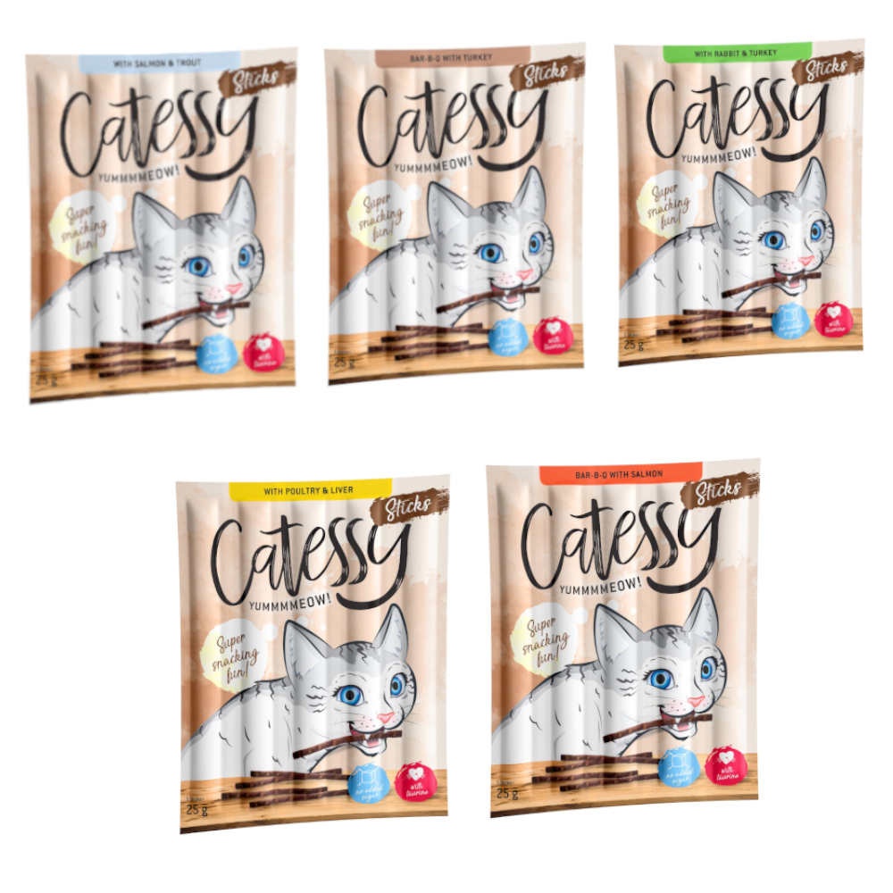 

Catessy Sticks 50 x 5 g snacks para gatos - Pack Ahorro - Pack mixto: 5 variedades