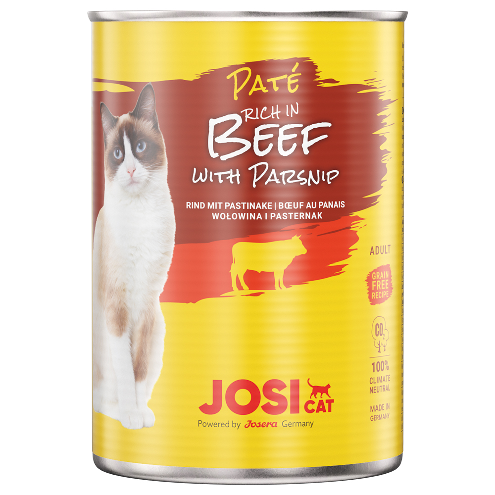 JosiCat Paté 12 x 400 g - hovězí s pastináken