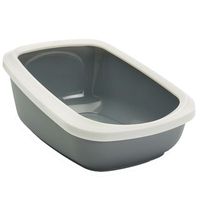 Kattenbak, grote kattenbak met strooischild, extra grote pan met hoge zijkanten met lage instap voor kitten, senior huisdier, appartement, minimaliseren en lekkage bieden toegankelijkheid