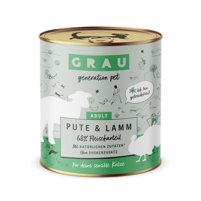 GRAU Adult bez obilovin 6 x 800 g - krůtí a jehněčí