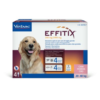 Effitix solución spot-on para perros 20-40 kg 4 pipetas (4 x 4,4 ml)