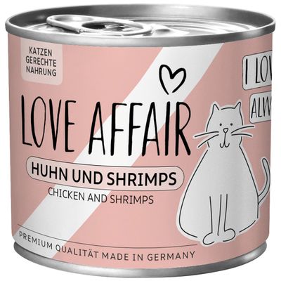 LOVE AFFAIR Kana ja katkaravut, kissalle sopiva ruoka, premium-laatua valmistettu Saksassa, kana ja katkaravut.