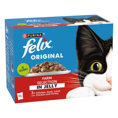 Felix Original Pouches 12 x 85g Farm Selection in Jelly