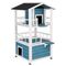 Katzenhaus Penthouse L 72 x B 72 x H 124 cm - blau / weiss