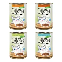 Voordeelpakket Catessy Hapjes in Saus of Gelei Kattenvoer 48 x 400 g - Gemengd Pakket in Saus 