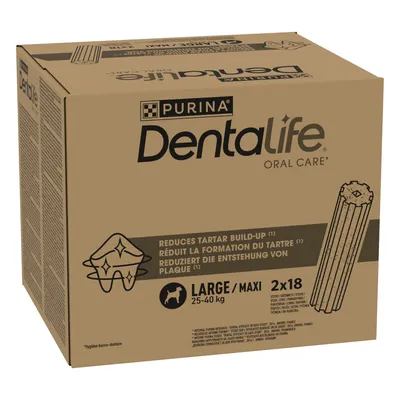 PURINA Dentalife Daily Dental Care Snacks for Large Breed Dogs (25-40kg)  - 36 Sticks (12 x 106g)
