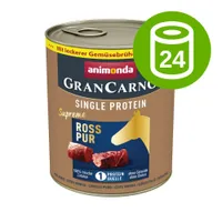 animonda GranCarno Single Protein Supreme Ross Pur, 100 % świeże składniki, 1 źródło białka, bez zbóż i glutenu; opakowanie zbiorcze 24 puszki