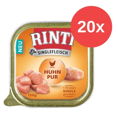 Rinti Singlefleisch Huhn Pur, 150g, getreidefrei, 1 Protein Single. Neu. Packungseinheit: 20x.
