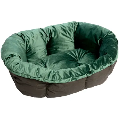 Überzug Samt grün für Ferplast Korb Siesta Deluxe (ohne Korb) - Grösse 4: L 64 x B 48 x H 25 cm