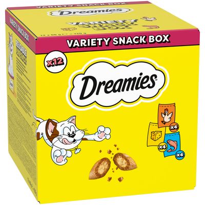 Dreamies Mixbox (kyckling, ost, lax) 12 x 60 g