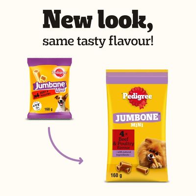 PEDIGREE® JUMBONE™ Mini Adult Small Dog Treats Beef & Poultry