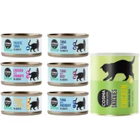 Kombi-Paket: Cosma Nature 24 x 70 g + 2 x Snackies Maxi Tube - 24 x Mix 2 (6 Sorten) + 2 x 160 g Snackies Hühnchen