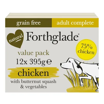Forthglade Complete Meal Grain-Free Adult Dog - Chicken & Butternut Squash - 12 x 395g