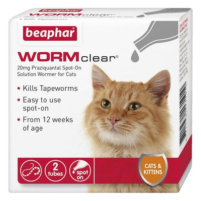 beaphar WORMclear® Spot-On Solution for Cats 2 Pipettes