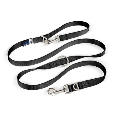Curli Verstellbare Leine Nylon, schwarz - Grösse L: 200 cm lang, 20 mm breit